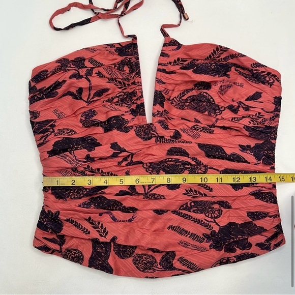 🩷 Anthropologie Ruched Toile Floral Print Halter Top 🩷 - Picture 7 of 12